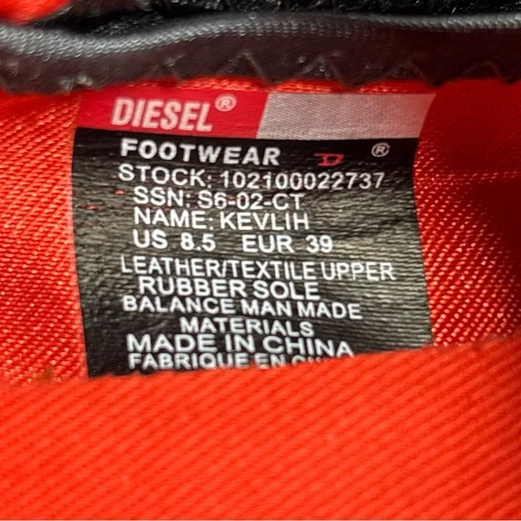 RARE Diesel Deadstock KEVLIH Women Gray Orange Sneakers Mules Vintage Sz 8.5 NEW - Picture 9 of 10